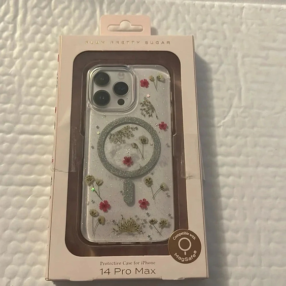 Pretty Plum Protective case for iPhone 14 Pro max- pink flowers 1 - Picture 1 of 4